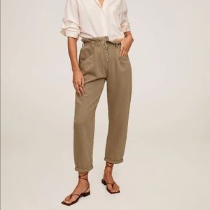 Mango brown paper bag pants jeans